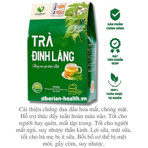 Trà Đinh Lăng Phú Hưng AP - Hỗ trợ Hoạt Huyết, An Thần, Lợi Sữa - Trà Túi Lọc Thảo Dược Tự Nhiên 125g