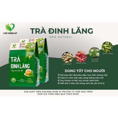 Trà Đinh Lăng Phú Hưng AP - Hỗ trợ Hoạt Huyết, An Thần, Lợi Sữa - Trà Túi Lọc Thảo Dược Tự Nhiên 125g