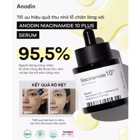 [Công ty] Tinh chất dưỡng trắng và mờ thâm Anodin Niacinamide 10 Plus 33ml