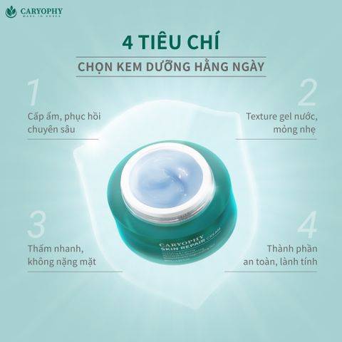 Kem Dưỡng Ẩm Phục Hồi Caryophy Skin Repair Cream 50ml - Giải Pháp Cấp Ẩm và Chăm Sóc Da Khô Hiệu Quả, Không Gây Nhờn