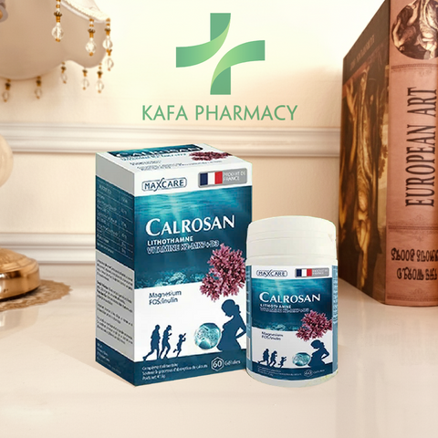 Viên uống CALROSAN Bổ sung Canxi, Vitamin D3, K2 - Hỗ trợ xương răng chắc khỏe, Phát triển chiều cao, Hộp 60 viên