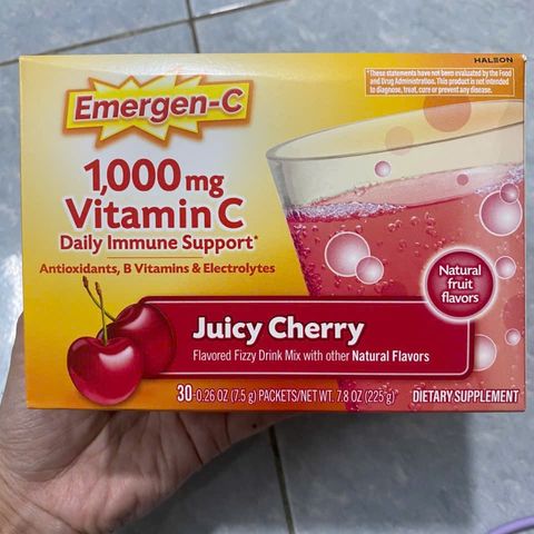 Bột Pha Vitamin C Dạng Sủi Emergen-C 1000mg - Tăng Cường Đề Kháng, Chứa Vitamin D & Kẽm, Hô Trợ Miễn Dịch Và Năng Lượng Tự Nhiên