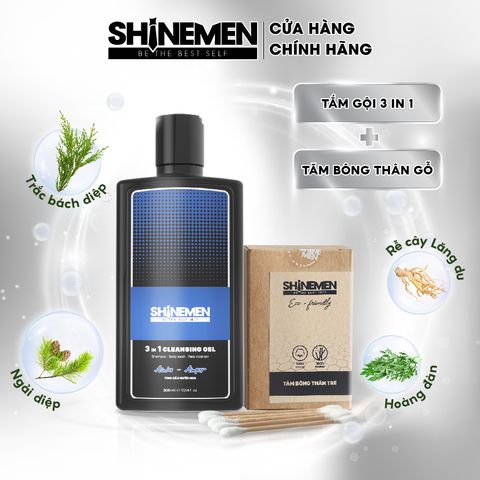 Combo Sữa Tắm Gội và Rửa Mặt 3 in 1 SHINEMEN cho Nam Hương Nước Hoa AWA-AMOR - Giải Pháp Chăm Sóc Toàn Diện Cho Da và Tóc