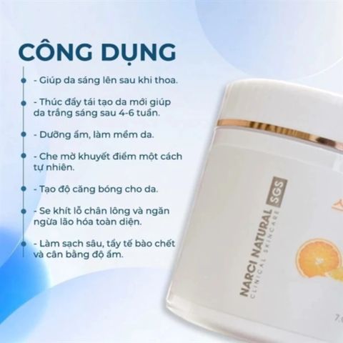 Kem Dưỡng Trắng Da Narci Natural Smooth 200g - Sáng Da, Cấp Ẩm & Chống Lão Hóa Toàn Thân từ Hàn Quốc