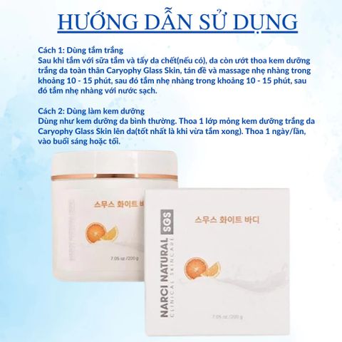 Kem Dưỡng Trắng Da Narci Natural Smooth 200g - Sáng Da, Cấp Ẩm & Chống Lão Hóa Toàn Thân từ Hàn Quốc