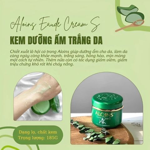 Kem Dưỡng Ẩm Aloins Eaude Cream S 185g - Chiết Xuất Lô Hội Nhật Bản, Dưỡng Da Sáng Mịn & Ngừa Khô Nứt, Phù Hợp Mọi Loại Da