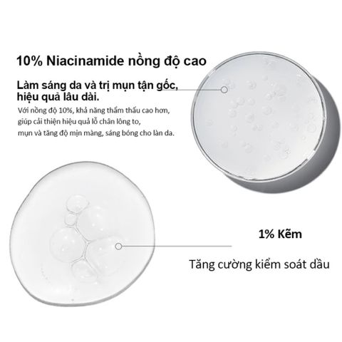 Tinh Chất Serum Giảm Mụn The Ordinary Niacinamide 10% & Zinc 1% - Kiềm Dầu, Làm Sáng Da, 30ml