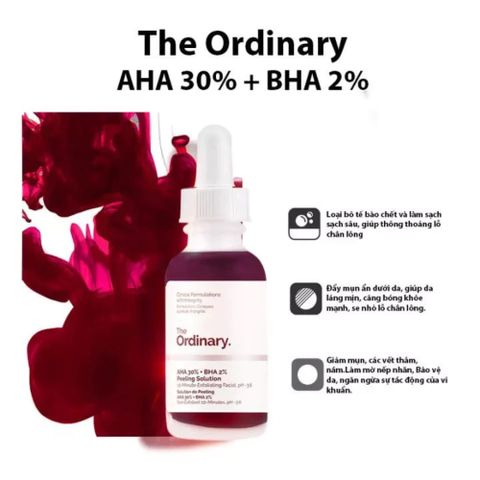 Tinh Chất Serum Tẩy Tế Bào Chết The Ordinary AHA 30% + BHA 2% 30ml - Giải Pháp Làm Sáng Da, Cải Thiện Mụn, Se Khít Lỗ Chân Lông