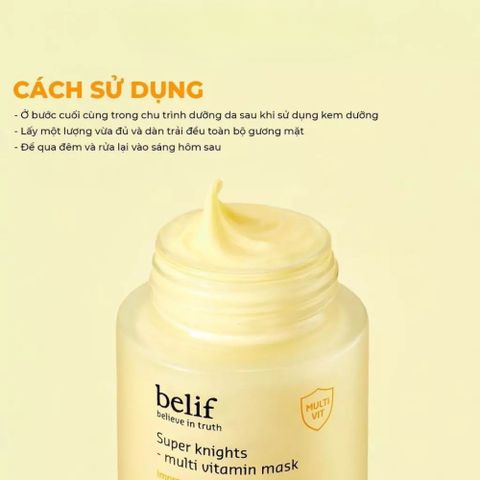 Mặt Nạ Ngủ Belif Super Knights 75ml - Dưỡng Ẩm, Phục Hồi Da Mệt Mỏi, Giúp Da Sáng Mịn Với Vitamin B3, C, E, B12