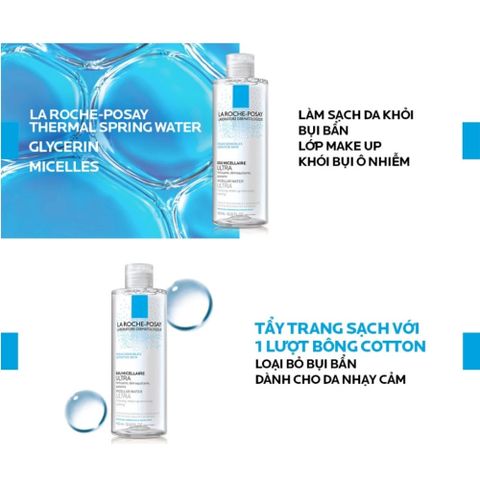 (Sales) Nước Tẩy Trang La Roche-Posay Effaclar Micellar Water 400ml - Dành cho Da Dầu Nhạy Cảm, Làm Sạch Hiệu Quả và Dịu Nhẹ Chính hãng