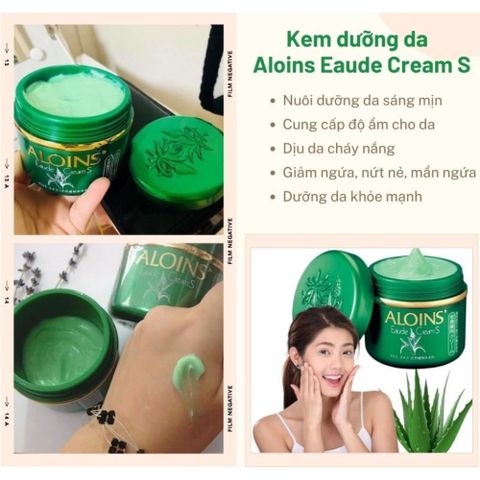 Kem Dưỡng Ẩm Lô Hội Aloins Eaude Cream S 185g - Dưỡng Da Sáng Mịn, Ngừa Khô Nứt, An Toàn Cho Mọi Loại Da, Xuất Xứ Nhật Bản