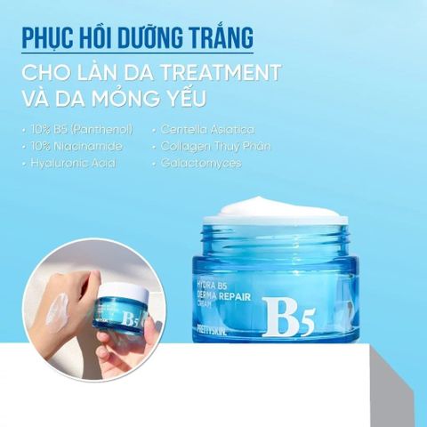 Kem Dưỡng Da PrettySkin Hydra B5 Derma Repair 52ml - Phục Hồi, Làm Sáng Da, Chống Oxy Hóa, Vitamin C, Cica Dưỡng Ẩm 