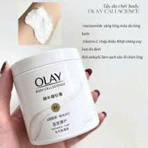 Tẩy Da Chết Olay Body Cellscience B3 Vitamin C 200g - Chăm Sóc Da, Cấp Ẩm, Giảm Mụn Lưng, Hương Hoa Hồng Gỗ Mun