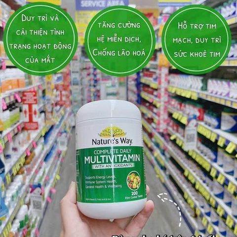 Viên Uống Vitamin Tổng Hợp Nature's Way Complete Daily Multivitamin 200 Viên - Bổ Sung Dinh Dưỡng Cần Thiết Cho Sức Khỏe Người Lớn