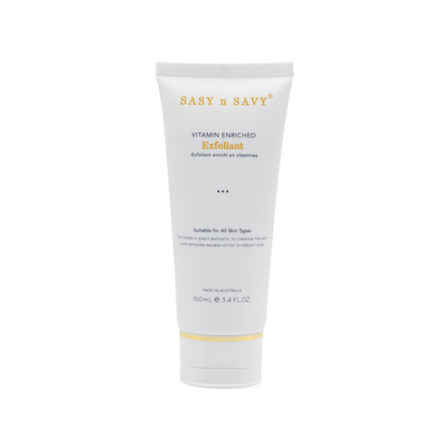 Tẩy Tế Bào Chết Giàu Vitamin Hữu Cơ Sasy N Savy 100ml - Tẩy Da Mặt Thuần Chay, Sáng Da, Cấp Ẩm, Chống Oxy Hóa