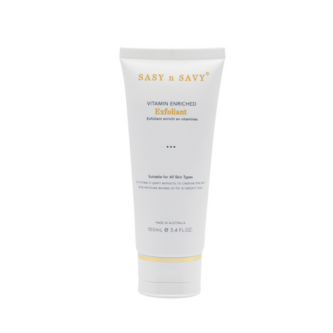 Tẩy Tế Bào Chết Giàu Vitamin Hữu Cơ Sasy N Savy 100ml - Tẩy Da Mặt Thuần Chay, Sáng Da, Cấp Ẩm, Chống Oxy Hóa