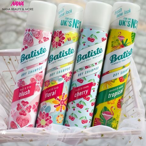Dầu Gội Khô Batiste 200ML - Phục Hồi Tóc Khô, Phồng Tóc, Cấp Ẩm, Hương Thơm Tự Nhiên - Made in UK