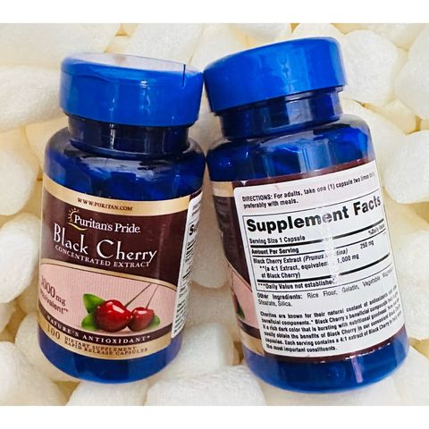 VIÊN UỐNG HỖ TRỢ BỆNH G OUT PURITAN'S PRIDE BLACK CHERRY CONCENTRATED EXTRACT 1000 MG, 100 VIÊN