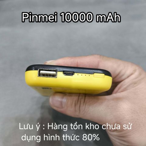 Pin Sạc Dự Phòng PINMEI 10000mAh - Fullbox Siêu Rẻ 10W, Nhỏ Gọn, Chống Quá Tải, Dung Lượng Cao, Phù Hợp Điện Thoại Dòng Thấp
