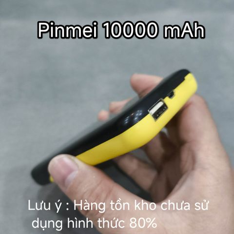 Pin Sạc Dự Phòng PINMEI 10000mAh - Fullbox Siêu Rẻ 10W, Nhỏ Gọn, Chống Quá Tải, Dung Lượng Cao, Phù Hợp Điện Thoại Dòng Thấp
