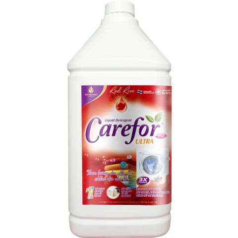 Nước giặt dưõng vải Carefor Hưong Hoa hồng đỏ Mùi thơm Quyến rũ 3,5 lít