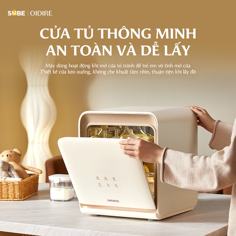 Máy Sấy Tiệt Trùng Oidire ODI03A - Công Nghệ Plasma UVC Diệt Khuẩn 99.99% Bảo Vệ Sức Khỏe Bé Yêu