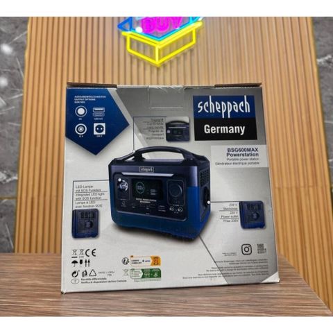 Trạm Sạc Tích Điện Scheppach BSG600MAX - Công Suất 300W (Đỉnh 600W) - Giải Pháp Năng Lượng Di Động Chất Lượng Cao, An Toàn Cho Chuyến Đi Ngoài Trời