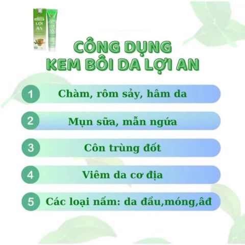 Kem Bôi Da Lợi An Cho Bé - Hỗ Trợ Hăm Tả, Chàm Sữa, Rôm Sảy và Mẫn Ngứa - Sản Phẩm Chăm Sóc Da Chính Hãng cho Trẻ Sơ Sinh