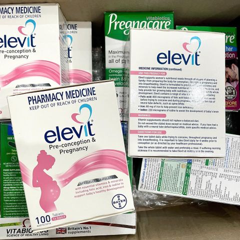 Viên uống Elevit Bổ Bầu 100 viên – vitamin cho bà bầu