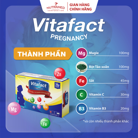 Viên Uống Bổ Sung Vitafact Pregnancy - Hỗ Trợ Dinh Dưỡng Cho Bà Bầu, Phụ Nữ Mang Thai Và Cho Con Bú - 30 Viên