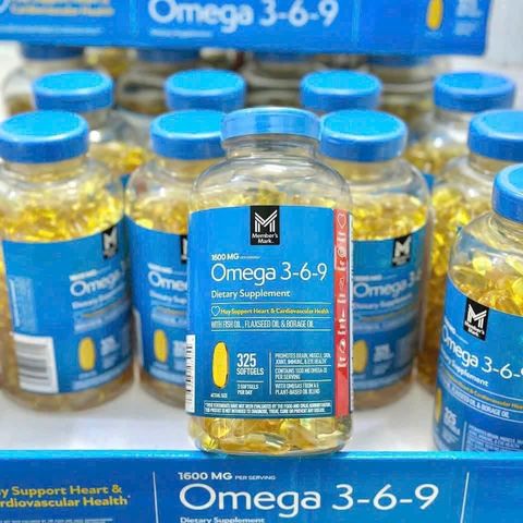 Viên uống Omega 3-6-9 Member's Mark 1600mg 300 viên - Tăng cường sức khỏe tim mạch & não bộ, hỗ trợ trí nhớ hiệu quả