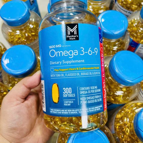 Viên uống Omega 3-6-9 Member's Mark 1600mg 300 viên - Tăng cường sức khỏe tim mạch & não bộ, hỗ trợ trí nhớ hiệu quả