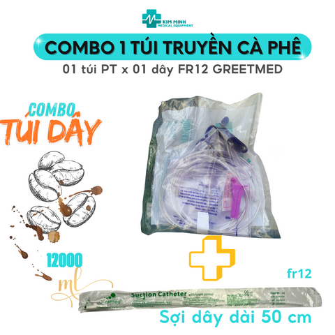 Túi cho ăn y tế -Túi Truyền thải độc đại tràng Enema 1200ml thương hiệu PT/Greetmed