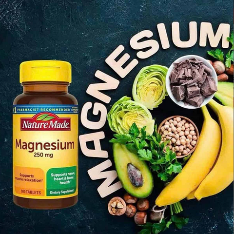 Viên uống bổ sung Magie Nature Made 250mg 100 viên - Hỗ trợ sức khỏe, cân bằng khoáng chất và giảm căng thẳng cho cơ thể
