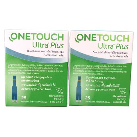 Combo 2 Hộp Que Thử Đường Huyết Onetouch Ultra Plus - 50 Que Thử Chính Xác Cho Sức Khỏe Tại Nhà