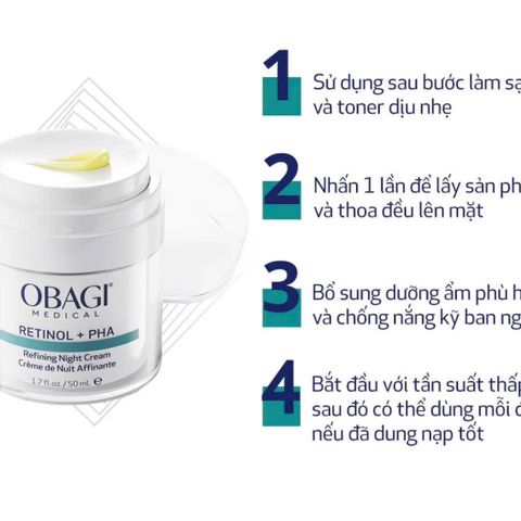 Kem tái tạo & ngăn ngừa lão hóa da ban đêm Obagi Medical Retinol + PHA - Dưỡng ẩm, phục hồi & làm sáng da