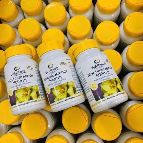 Tinh Dầu Hoa Anh Thảo Warnke Nachtkerzenol 500mg - Cân Bằng Nội Tiết Tố, Làm Đẹp Da, Ngừa Lão Hóa, Viên Uống Cho Trẻ Em và Người Lớn