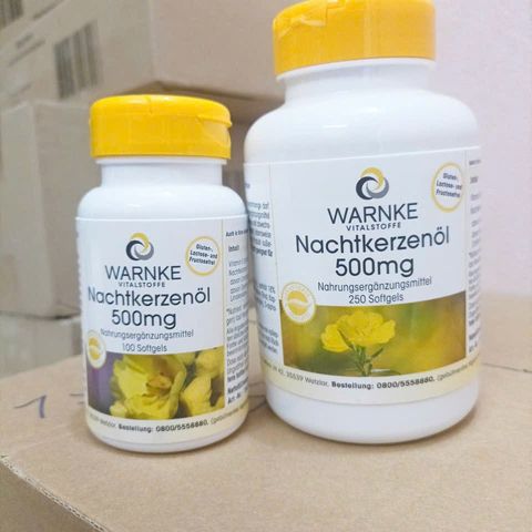 Tinh Dầu Hoa Anh Thảo Warnke Nachtkerzenol 500mg - Cân Bằng Nội Tiết Tố, Làm Đẹp Da, Ngừa Lão Hóa, Viên Uống Cho Trẻ Em và Người Lớn