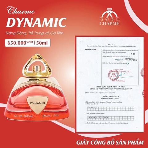 Nước Hoa Nữ Charme Dynamic 50ml - Hương Hoa Tươi Mát, Quyến Rũ, Lưu Hương Lâu, Phong Cách Năng Động, Trẻ Trung