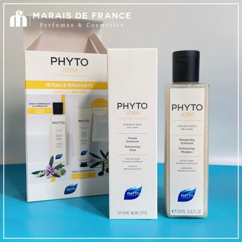 Combo Dầu Gội và Mặt Nạ Phyto Phytojoba 250ml + 150ml - Chăm Sóc Tóc Khô Gãy Rụng, Phục Hồi Hư Tổn, Không Silicone