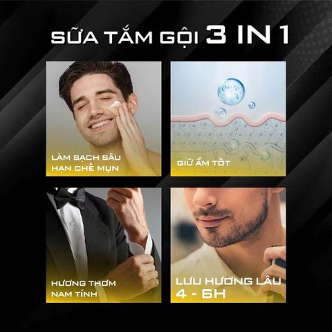 Sữa Tắm Gội Hero Boss 3 in 1 350ml - Sản Phẩm Chăm Sóc Nam Giới Với Hương Nước Hoa Quyến Rũ và Dưỡng Da Tóc Mềm Mại
