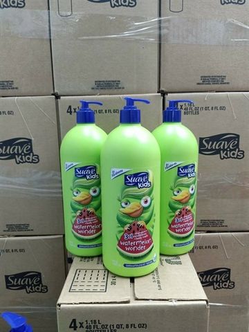 Sữa Tắm Gội Trẻ Em Suave Kids Hương Dưa Hấu 1.18L - Dưỡng ẩm, Ngăn gàu, Chăm sóc tóc và da cho bé yêu