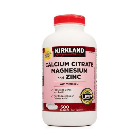 (Nhập khẩu) Viên Uống Kirkland Signature Calcium Citrate Magnesium và Kẽm 500mg - Bổ Sung Dinh Dưỡng Cho Sức Khỏe Xương Khớp, Hỗ Trợ Tăng Cường Miễn Dịch chính hãng