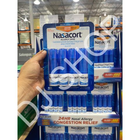 Xịt Hỗ Trợ Thông Mũi Nasacort Allergy 24h - Mỹ - 120 lần xịt, Giảm nghẹt mũi, Không gây buồn ngủ, Dạng xịt tiện lợi