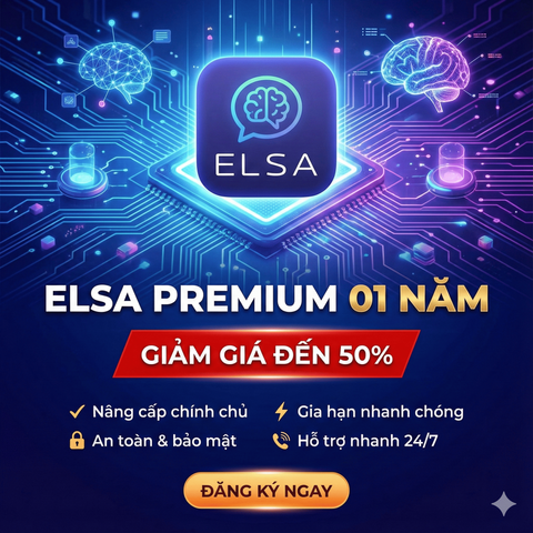 Gói Nâng Cấp Elsa Premium 12 Tháng - Học Phát Âm Tiếng Anh Chuẩn Bản Xứ Cùng AI - Truy Cập Toàn Bộ Nội Dung ELSA Speak