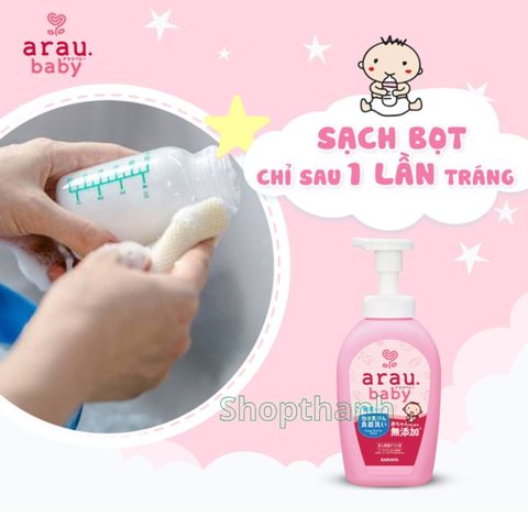 Nước Rửa Bình Sữa Arau Baby 500ml - Sản Phẩm  Từ Thiên Nhiên Dành Cho Bé Yêu, Không Hương Liệu và Chất Bảo Quản