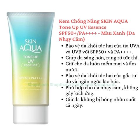 Kem Chống Nắng SKIN AQUA Tone Up UV Essence SPF50+ - Dưỡng Da, Kiểm Soát Nhờn, Làm Sáng Da Tự Nhiên, Bảo Vệ Da Tối Ưu Nhật Bản