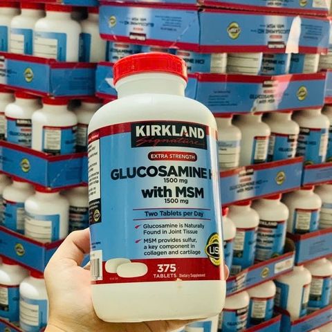 Viên uống bổ khớp Kirkland Glucosamine HCL 1500mg và MSM 1500mg - Hỗ trợ sức khỏe khớp và xương, giảm đau viêm hiệu quả - 375 viên