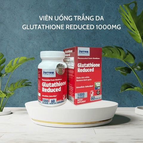 Viên Uống Hỗ Trợ Trắng Da Jarrow Glutathione 1000Mg - Thực Phẩm Chức Năng Làm Sáng Da Tự Nhiên, làm dịu da Hiệu Quả (60 Viên) chính hãng