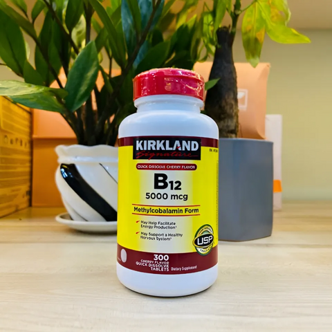 Viên Uống Bổ Sung Vitamin B12 5000 mcg Kirkland Chính Hãng - Hỗ Trợ Tăng Cường Năng Lượng và Sức Khỏe Thần Kinh